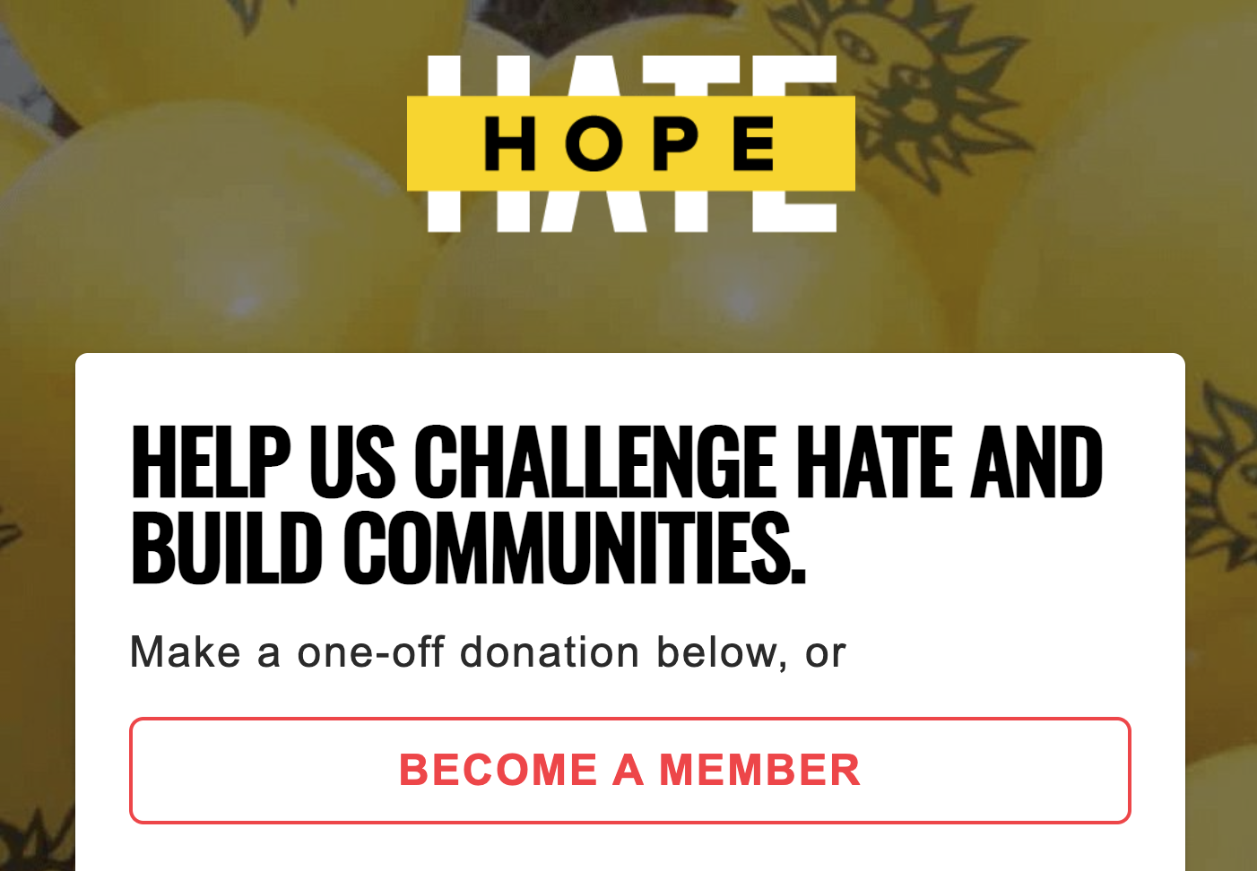 HOPE not hate donations platform