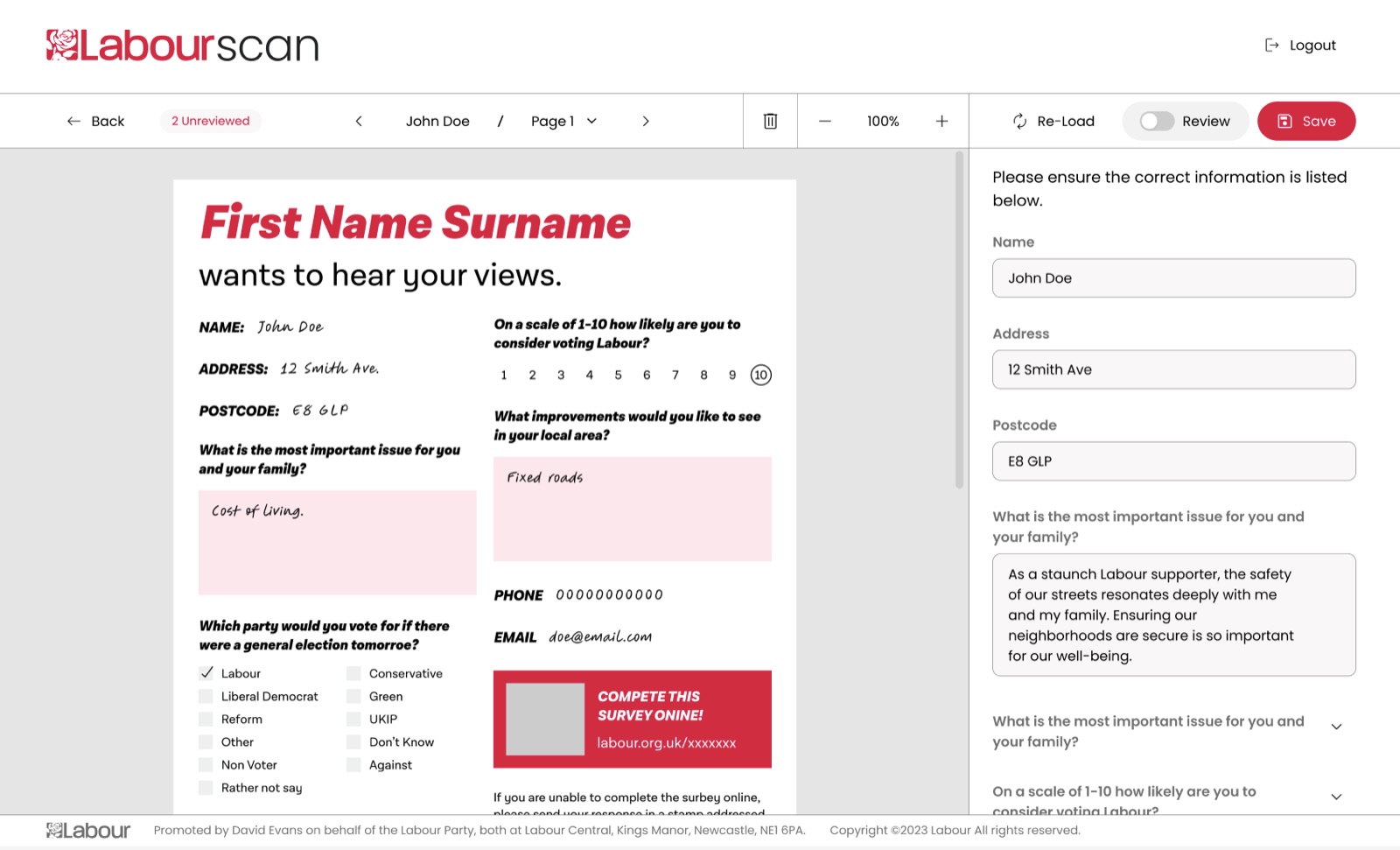 Labourscan, an AI-assisted marked register processing tool